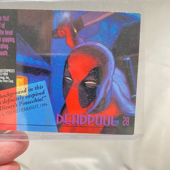 1994 Marvel Masterpieces Collectible Base Card Deadpool #28 Fleer - Picture 5 of 9
